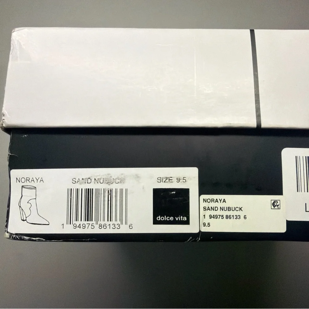 Dolce‎ Vita Leather Heeled Ankle Boots Noraya Sand Size 9.5 New with Box